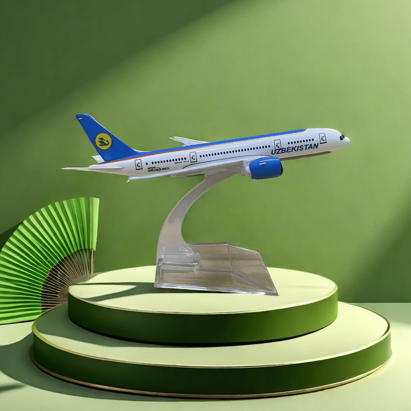 Blue Aluminum Alloy Model Airplane for Aviation Collectors and Office Decor