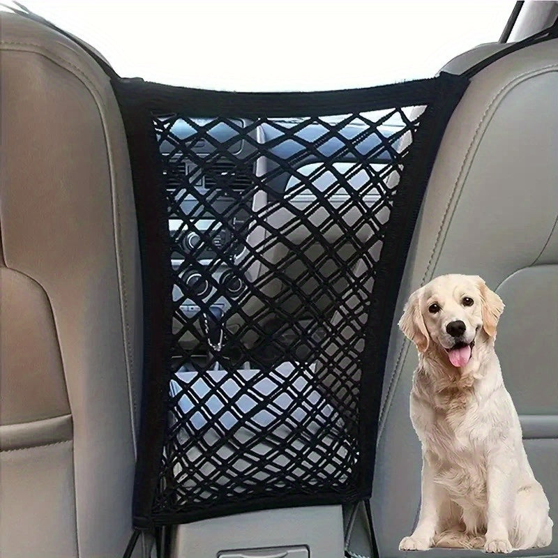 Adjustable Dog Car Barrier With Safety Mesh and Storage Bag Universal Fit