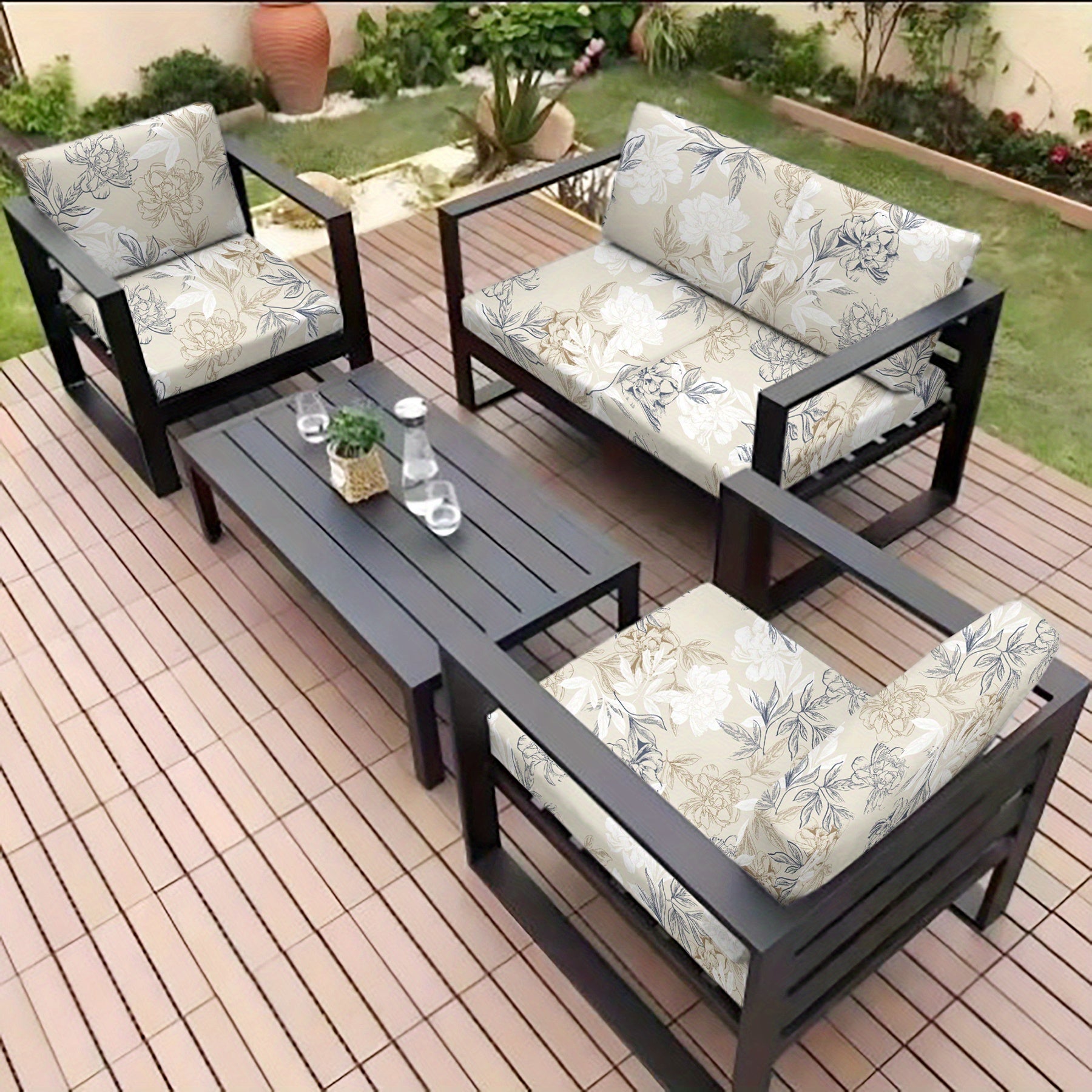 Чехол на подушку для дивана из полиэстера и спандекса для уличного декора, прочный и моющийся