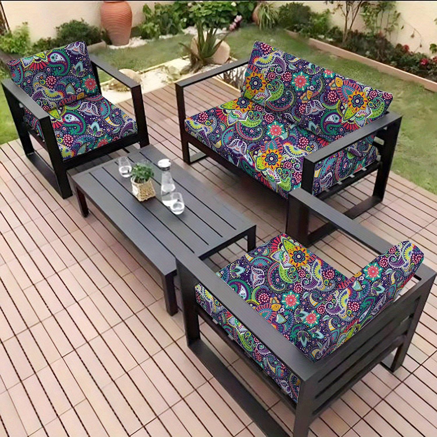 Чехол на подушку для дивана из полиэстера и спандекса для уличного декора, прочный и моющийся