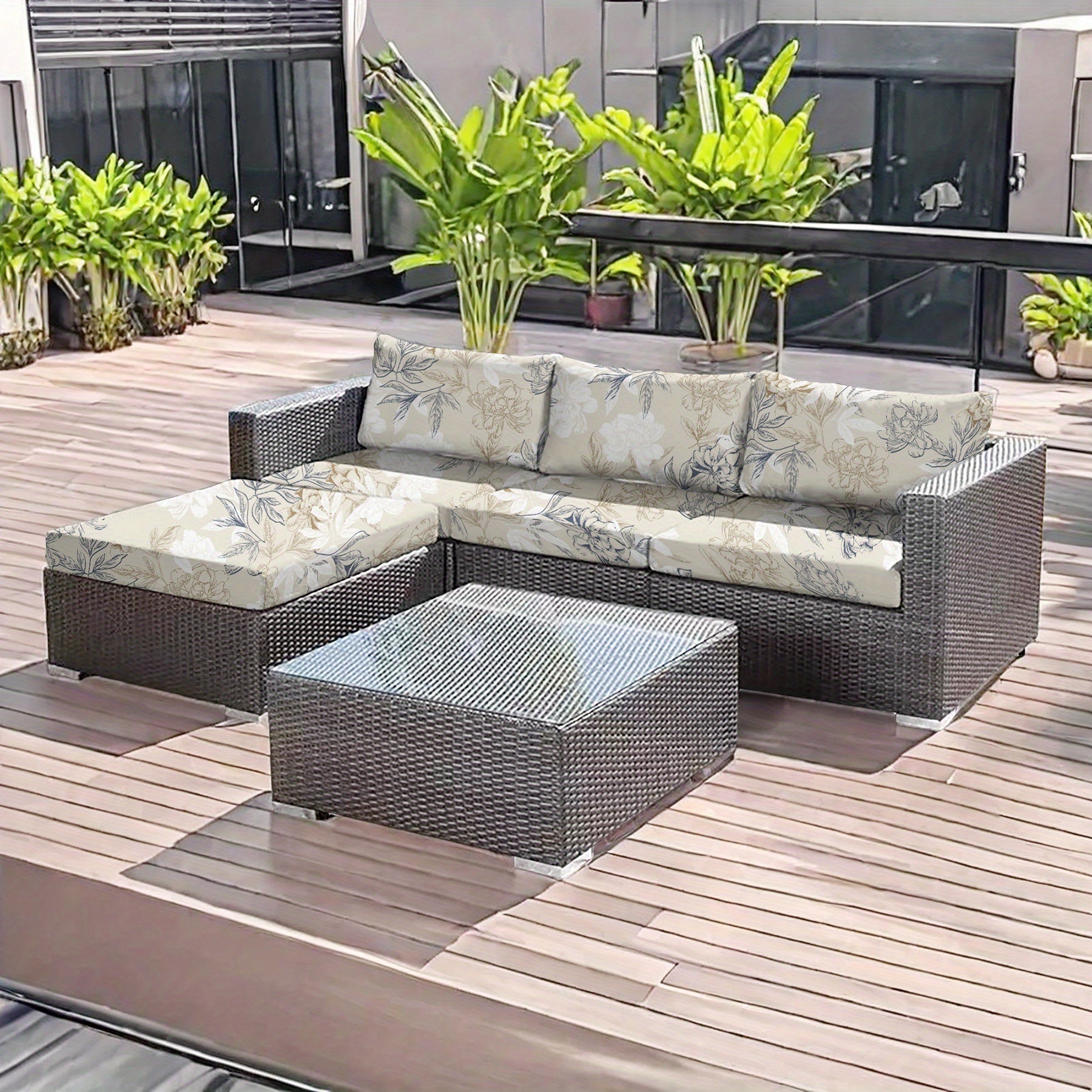 Чехол на подушку для дивана из полиэстера и спандекса для уличного декора, прочный и моющийся