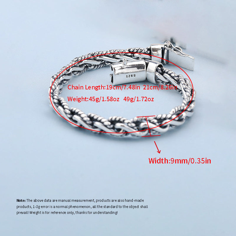 Vintage va jozibali uslubdagi bilaguzuk, gippoallergen 925 sterling kumushdan tayyorlangan, tasodifiy kiyimlar uchun yoki sovg'a sifatida ideal.