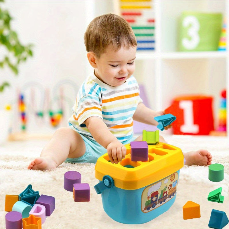 Educational Shape Sorter Toy for Babies and Toddlers Ages 18 Months Plus with Colorful Shapes