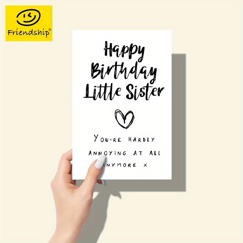 Adorable Sister Birthday Card for Women, Thank You Note, Gift from Loved One