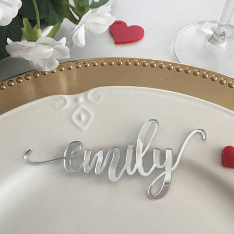 Personalized Acrylic Name Place Card for Weddings Table Decor Custom Seating Card