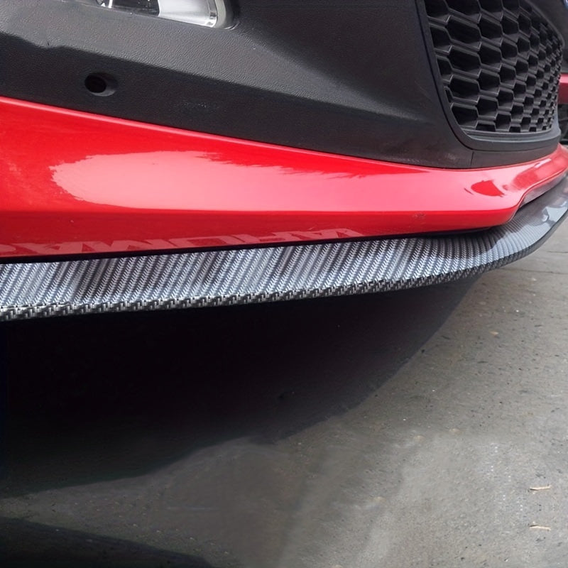 Universal Car Front Lip Spoiler Protector Carbon Fiber Anti-Collision Strip 2.5M