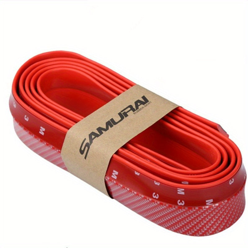 Universal Car Front Lip Spoiler Protector Carbon Fiber Anti-Collision Strip 2.5M