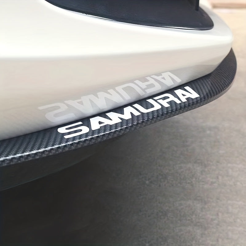 Universal Car Front Lip Spoiler Protector Carbon Fiber Anti-Collision Strip 2.5M