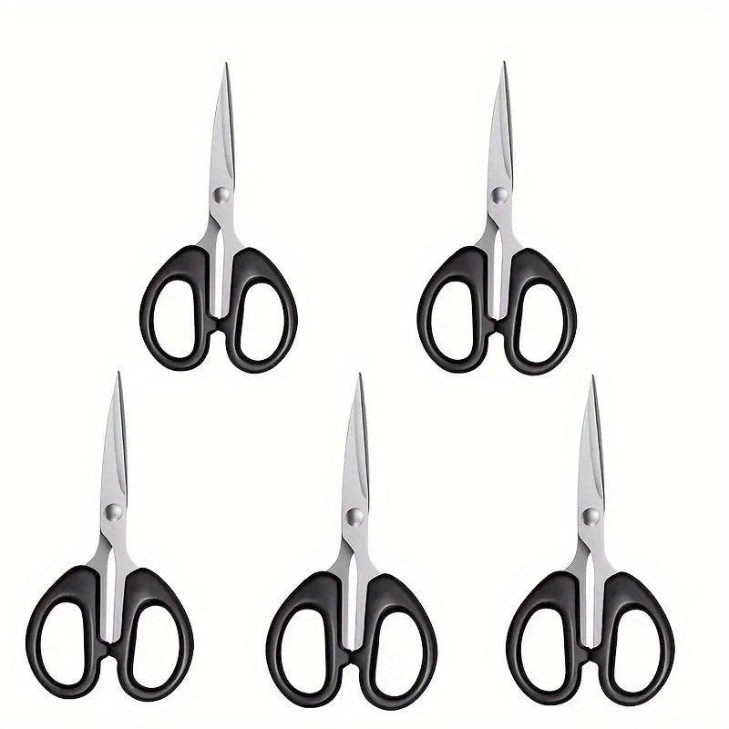 5-Piece Stainless Steel Craft Scissors Set with Ergonomic Handles for Office Home Sewing and Art Projects