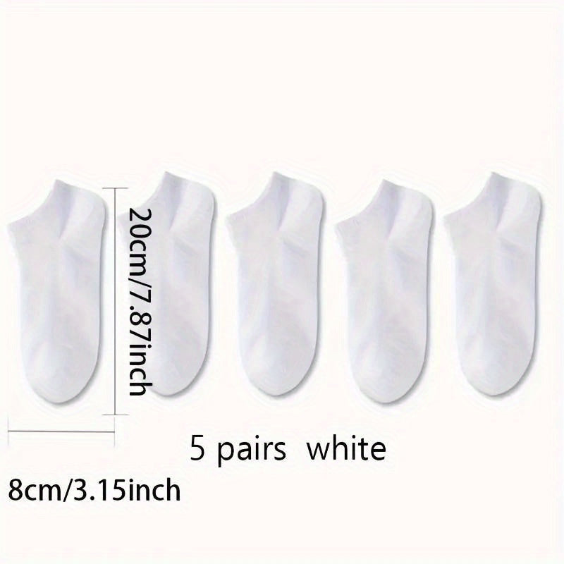 Calcetines masculinos transpirables para tobillo, 5 pares, casual, deportivos, al aire libre, negro, gris, blanco