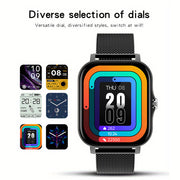 Smart Watch with Touch Screen Call Function Fitness Tracker Zinc Alloy Case Silicone Band