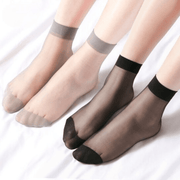Women's Summer Ankle Stockings Set of 10 Breathable Nylon Blend Black Grey Beige
