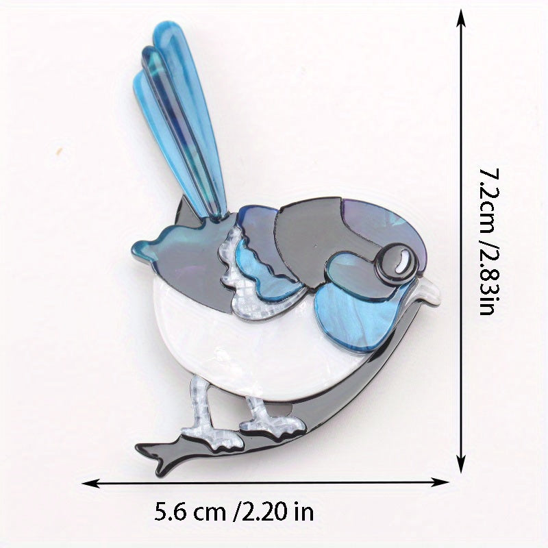 Women's Acrylic Bird Brooch Made from Acetate for Wedding Accessories