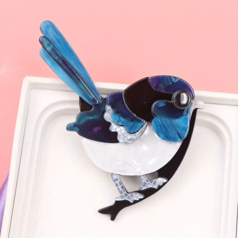 Women's Acrylic Bird Brooch Made from Acetate for Wedding Accessories