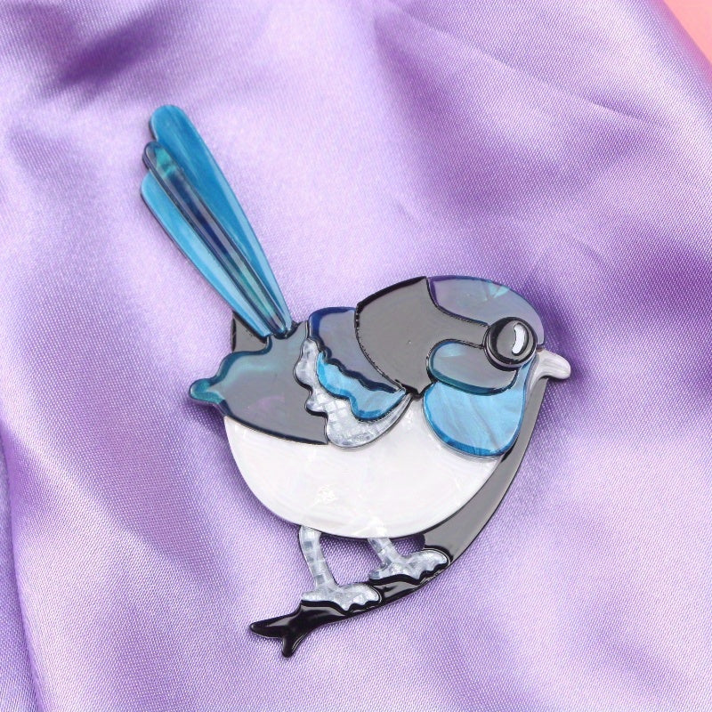 Women's Acrylic Bird Brooch Made from Acetate for Wedding Accessories