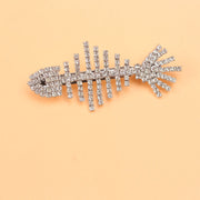 Women's Rhinestone Grass Fish Fringe Brooch for Retro Party Wedding Jewelry
