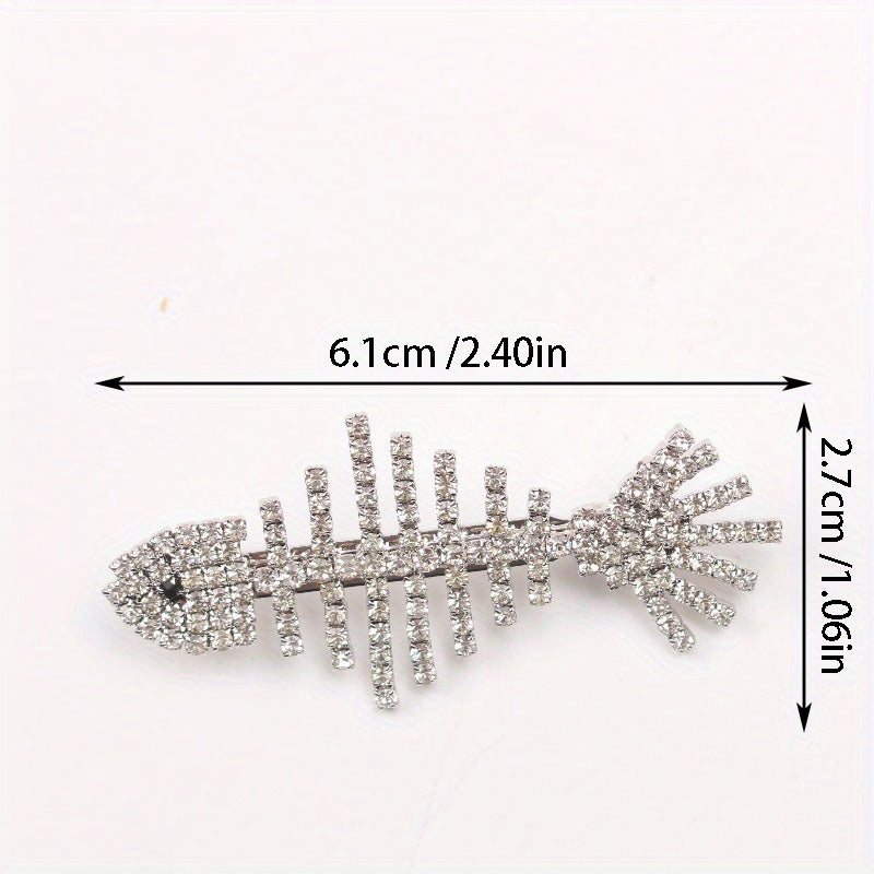 Women's Rhinestone Grass Fish Fringe Brooch for Retro Party Wedding Jewelry