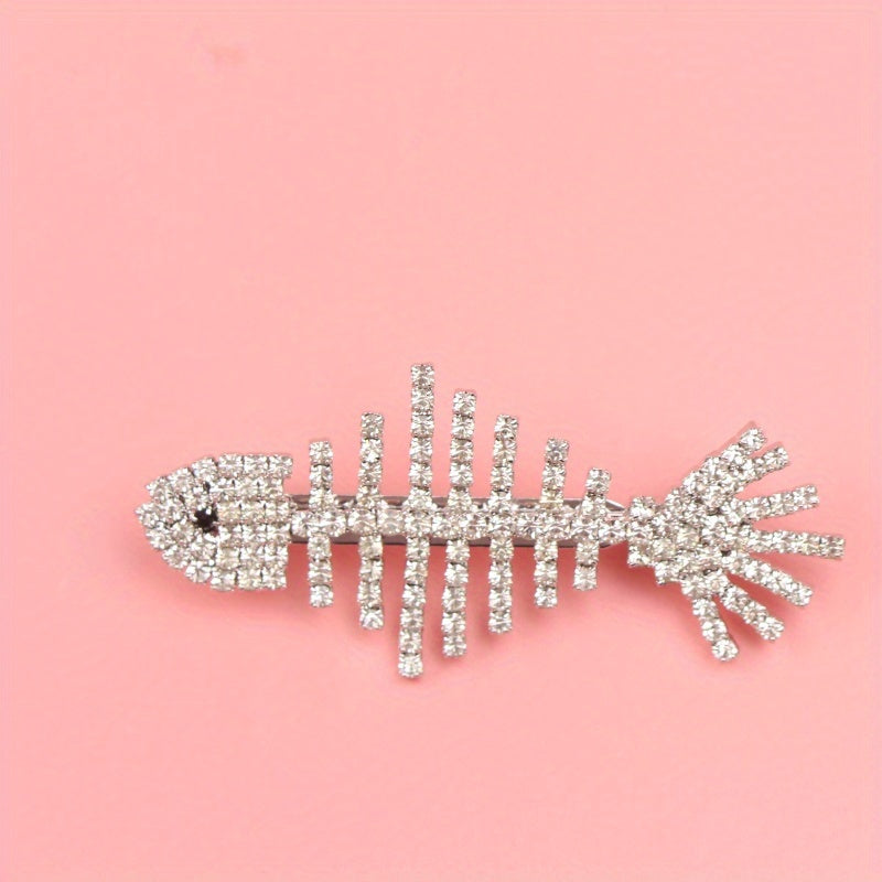 Women's Rhinestone Grass Fish Fringe Brooch for Retro Party Wedding Jewelry