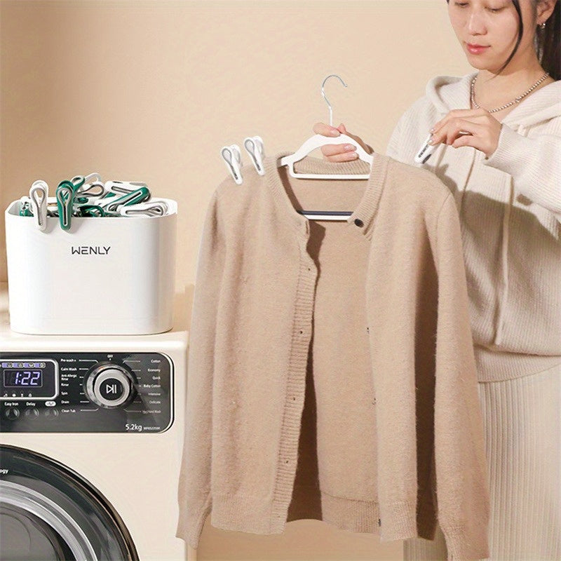 Clothespins Set with Storage Basket and Clips for Laundry and Organization 24 or 36 Pieces