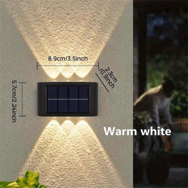 Solar Powered Wall Lights Set of 4 with Motion Sensor for Outdoor Garden Decor and Camping