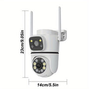 1080P Двухобъективная уличная охранная камера с PTZ, двусторонним звуком, ночным видением, водонепроницаемая, облачное хранилище