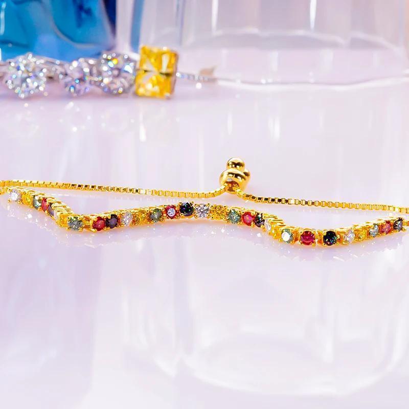 Sterling Silver Moissanite Tennis Bracelet Round Cut Elegant Jewelry for Women