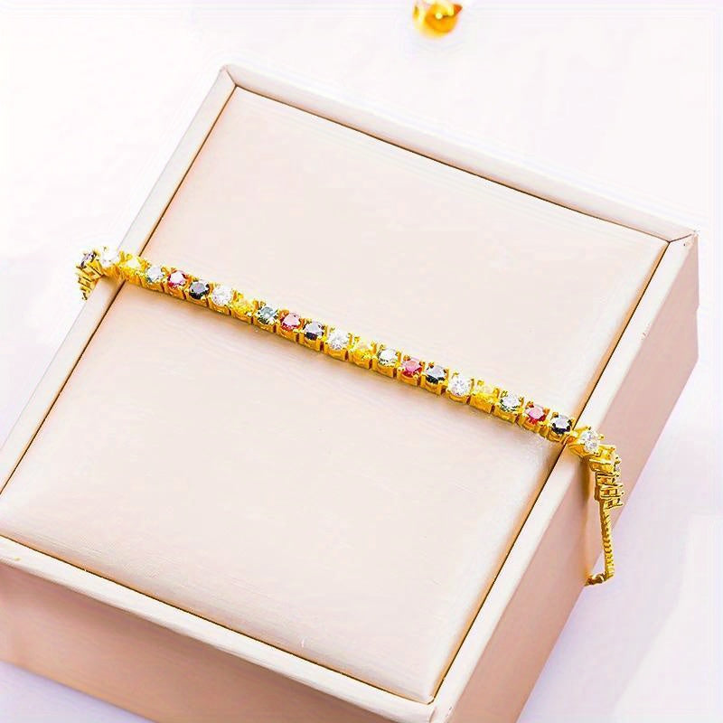 Sterling Silver Moissanite Tennis Bracelet Round Cut Elegant Jewelry for Women