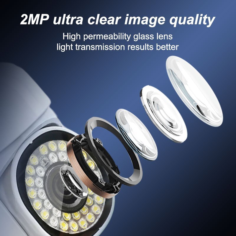 Outdoor WiFi Security Camera 1080p HD Auto Tracking Night Vision Waterproof Two-Way PTZ