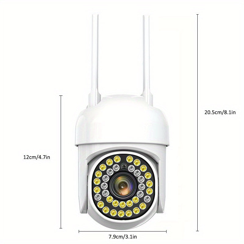 Outdoor WiFi Security Camera 1080p HD Auto Tracking Night Vision Waterproof Two-Way PTZ