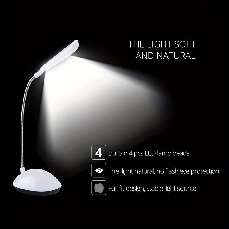 Portable Foldable LED Desk Lamp for Reading and Study with 4 Color Options Battery Powered