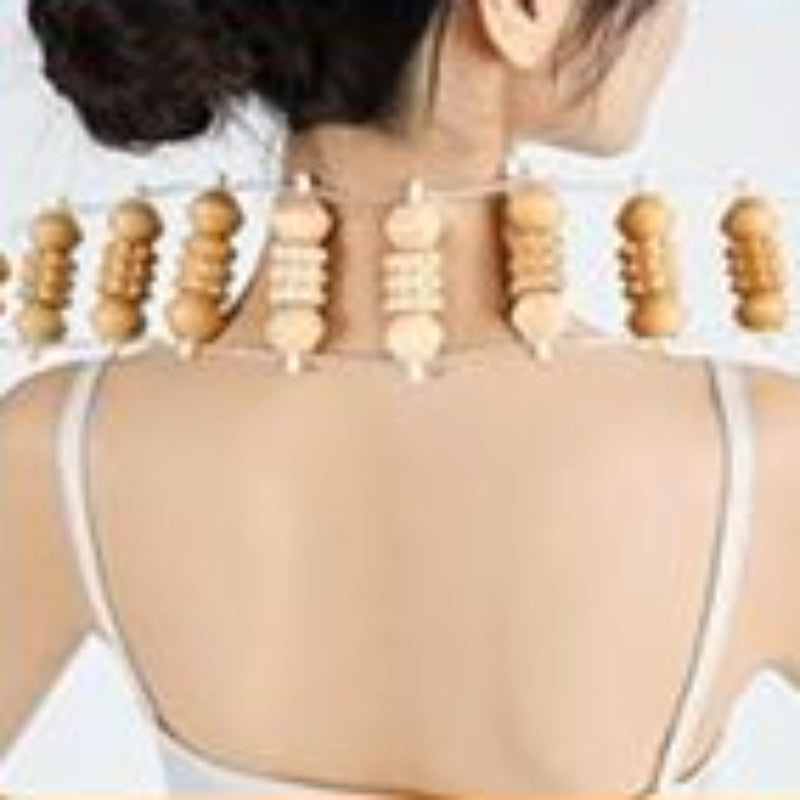 Natural Wooden Massage Set with Nine Rollers Chemical-Free for Relaxation
