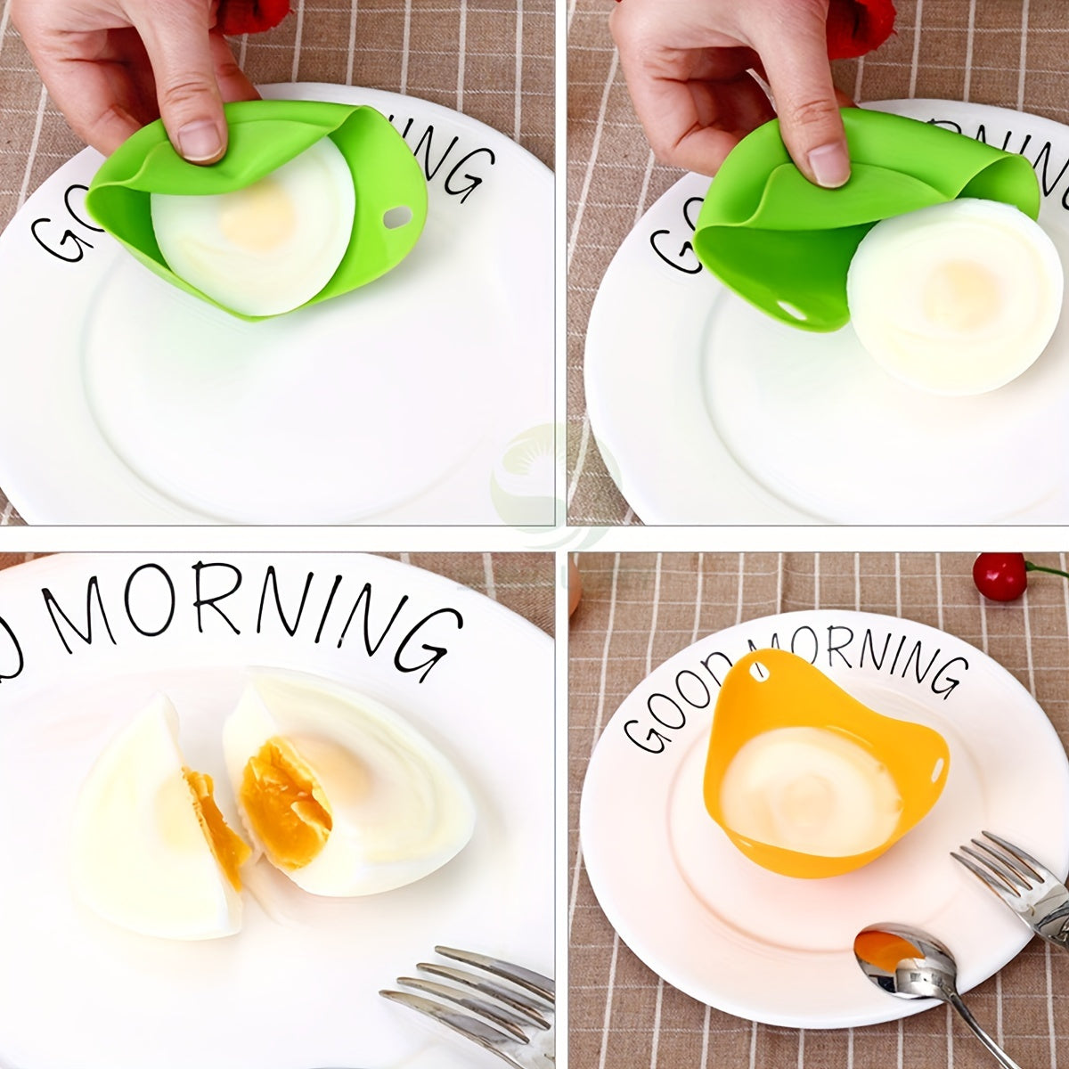 Set of 4 Silicone Egg Poachers BPA-Free Nonstick Cups for Easy Egg Cooking