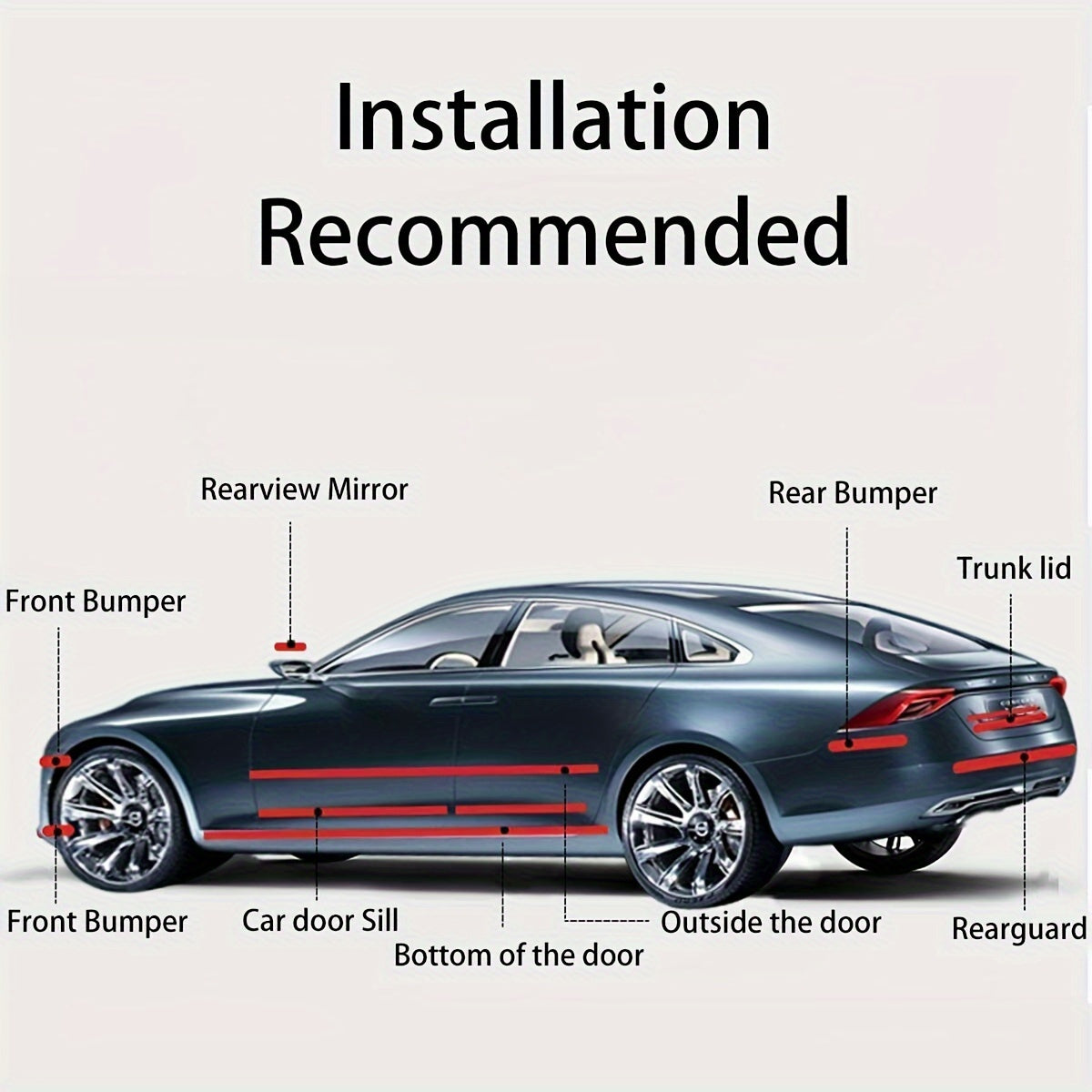 PVC Car Door Sill Protector Scratch-Resistant Interior Guard for Vehicles