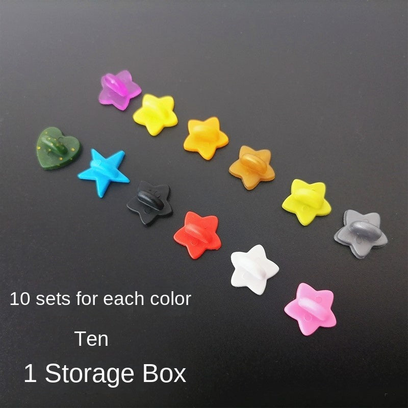 DIY Jewelry Making Kit with 120 Colorful Rubber Butterfly Caps and Pins