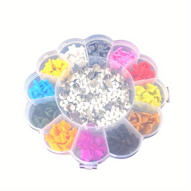 DIY Jewelry Making Kit with 120 Colorful Rubber Butterfly Caps and Pins