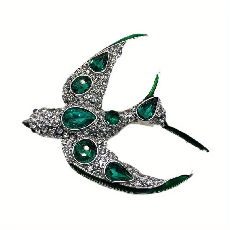 Zarif Vintage Saroy O'rta Og'ir Sanoat Kristal Qush Broshlar Ayollar va Erkaklar uchun, Retro Barokko Pinlar Aksessuarlar