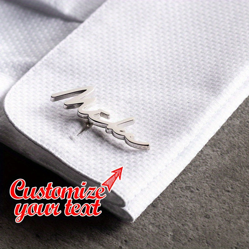 Set of 2 Personalized Initials Cufflinks for Men Elegant Letter Gift for Him