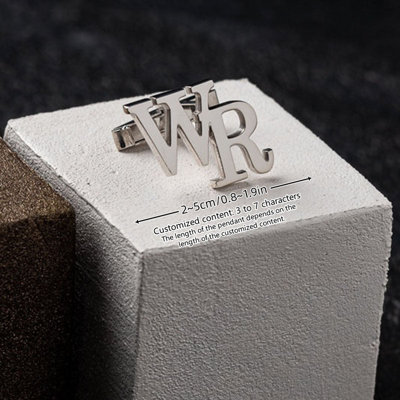 Personalized Stainless Steel Cufflinks Set of 2 for Grooms Wedding Groomsmen Engraved Initials