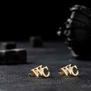 Personalized Stainless Steel Cufflinks Set of 2 for Grooms Wedding Groomsmen Engraved Initials