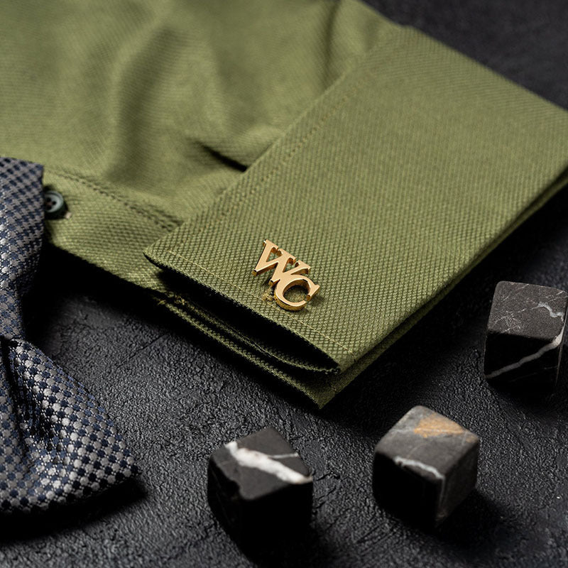 Personalized Stainless Steel Cufflinks Set of 2 for Grooms Wedding Groomsmen Engraved Initials