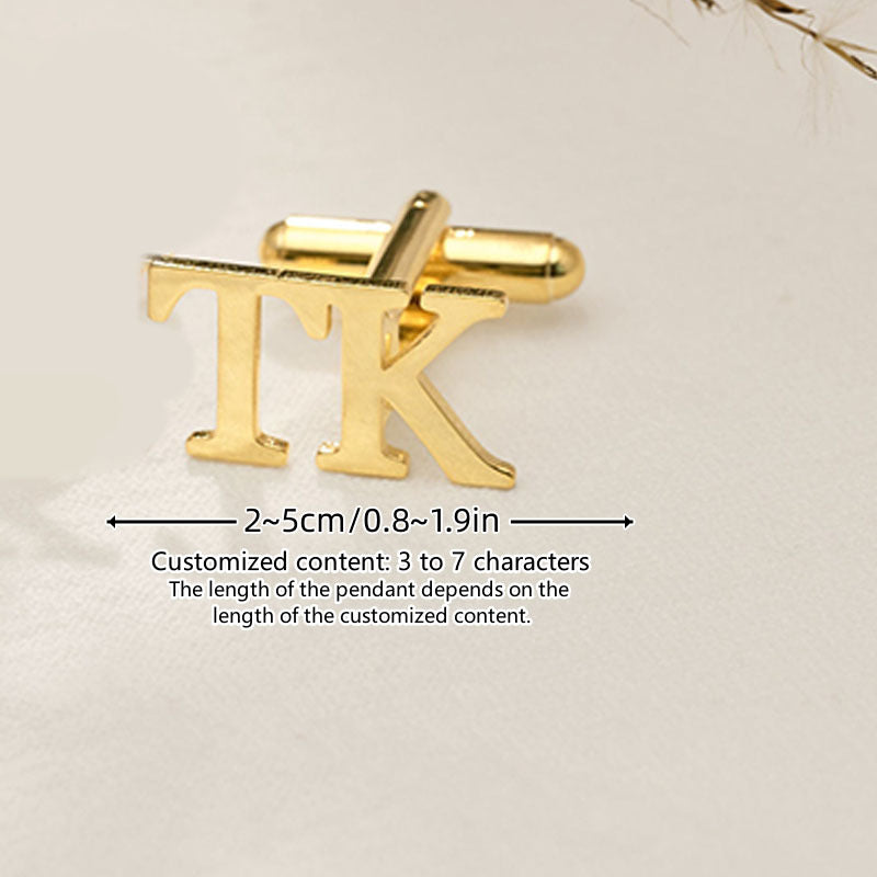 Set of 2 Personalized Initial Cufflinks Engraved Name Wedding Groomsmen Gift for Men