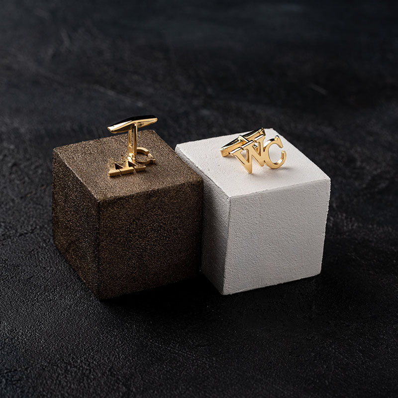 Personalized Stainless Steel Cufflinks Set of 2 for Grooms Wedding Groomsmen Engraved Initials