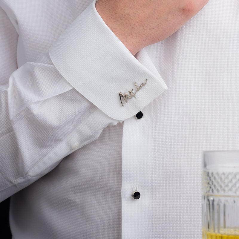 Personalized Cufflinks with Custom Initials and Name for Men Elegant Gift for Birthdays and Father's Day