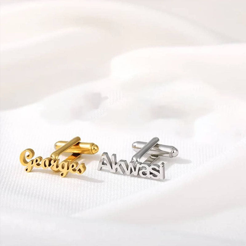 Personalized Initial Cufflinks for Men Wedding Groomsmen Gift Set
