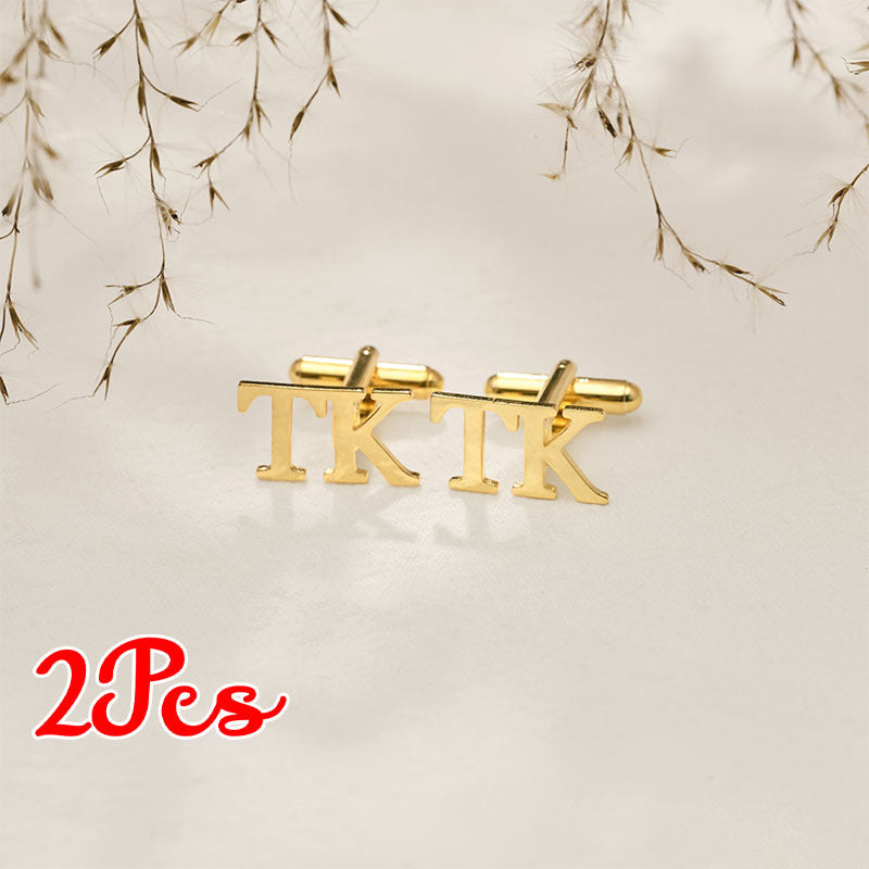 Set of 2 Personalized Initial Cufflinks Engraved Name Wedding Groomsmen Gift for Men