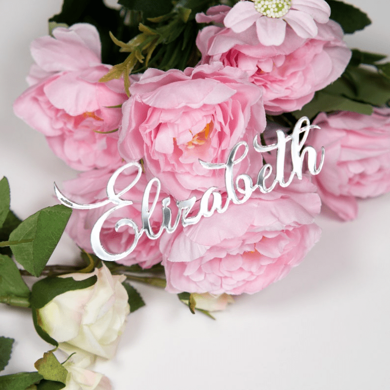 Personalized Acrylic Place Cards Reflective Finish for Weddings and Events