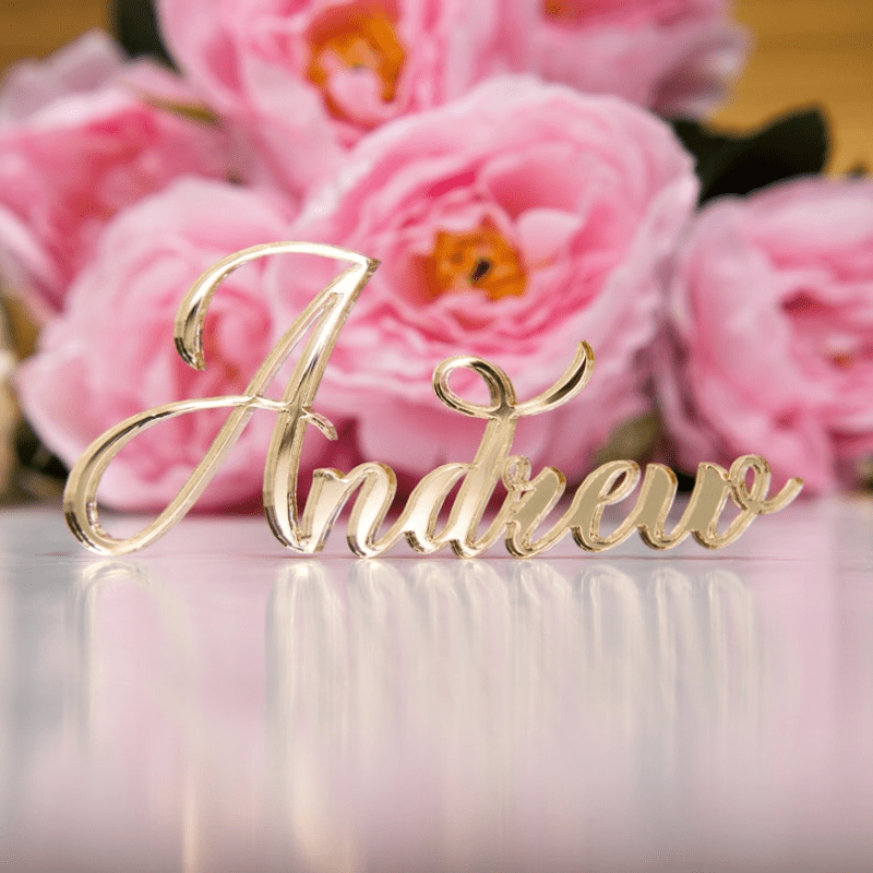 Personalized Acrylic Place Cards Reflective Finish for Weddings and Events