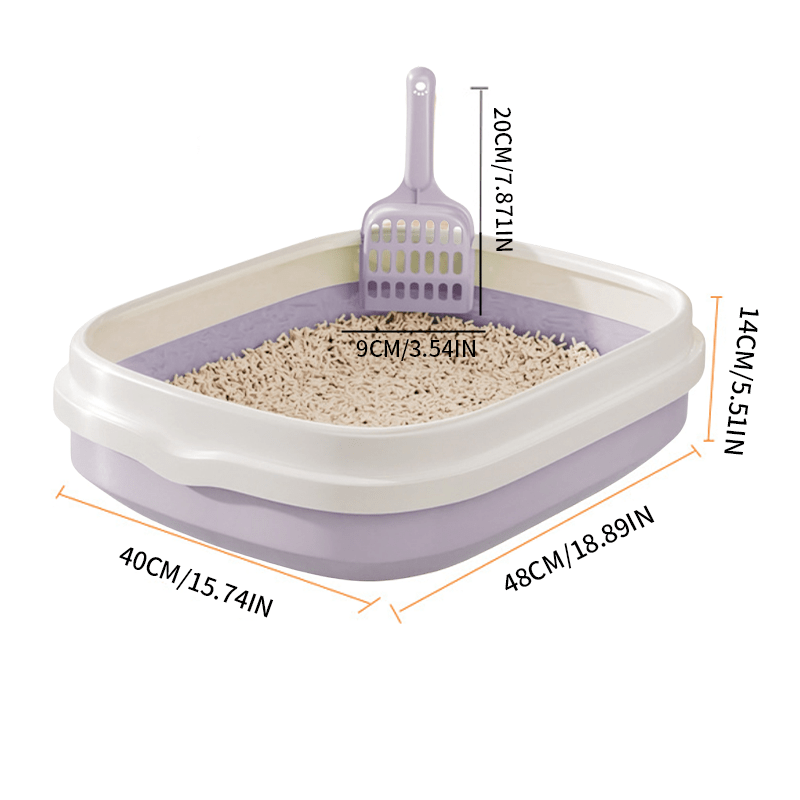 Enclosed Cat Litter Box with Scoop, Splash-Resistant, Durable PP Material