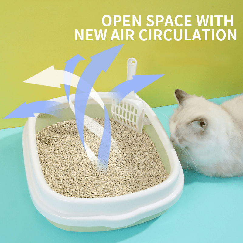 Enclosed Cat Litter Box with Scoop, Splash-Resistant, Durable PP Material