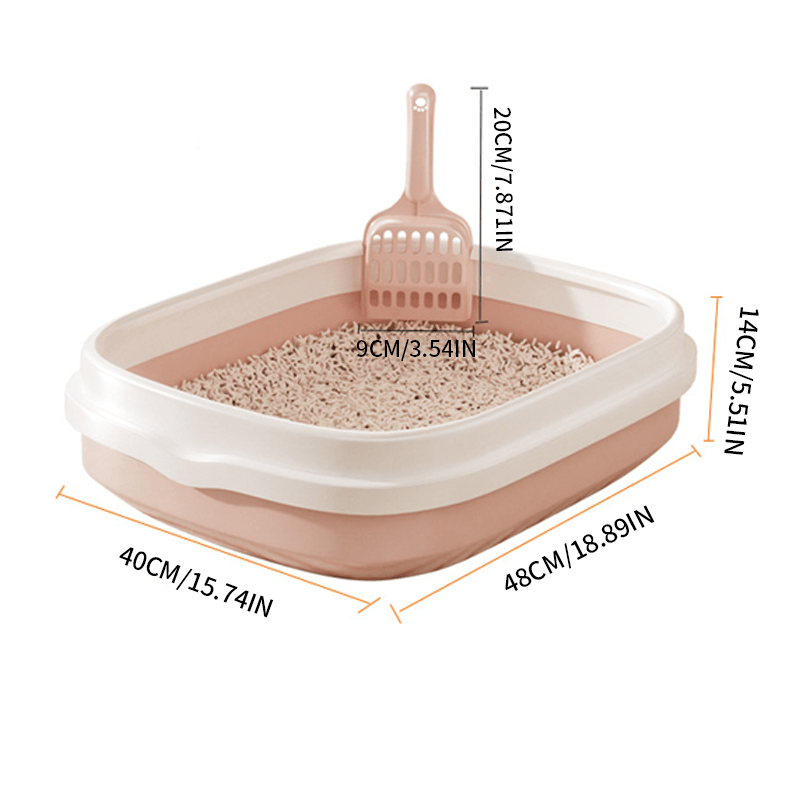 Enclosed Cat Litter Box with Scoop, Splash-Resistant, Durable PP Material